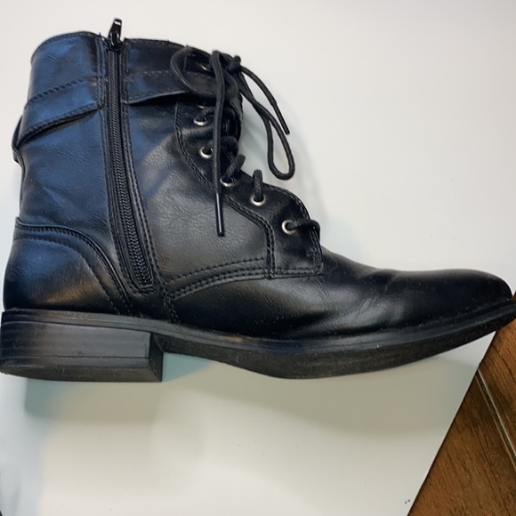 Style and Co. black faux leather combat boots - Picture 5 of 12